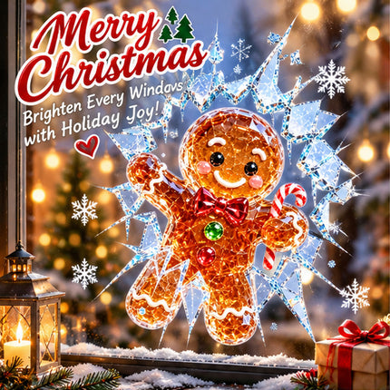 New The Gingerbread Man Christmas Window Glass Sticker Decal Mural Home Decoration Wall Stickers