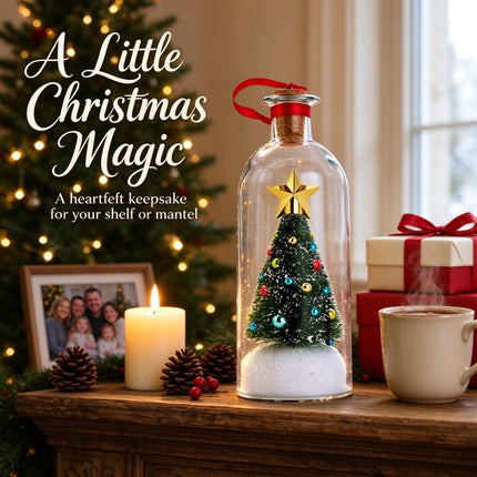 Christmas Tree Message in a Bottle with LED Voice Recording Message Decors  （1PCS Green）