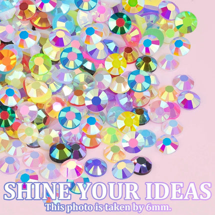 3200 Resin Rhinestone Bedazzling Kit,3mm Colorful DIY Flatback Nail Gems