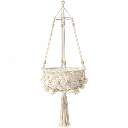 Macrame Hand Woven Hanging Pet Cat Hammock Swing Bed Nest Boho Hanging Basket