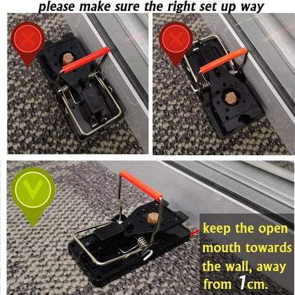 12Pcs Plastic Construction  Reusable Black Vertical Spring Rodent Devices - Image 5