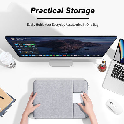Laptop Sleeve Carry Case Cover Bag MacBook Surface Lenovo Dell HP 12" 13" 15" Grey