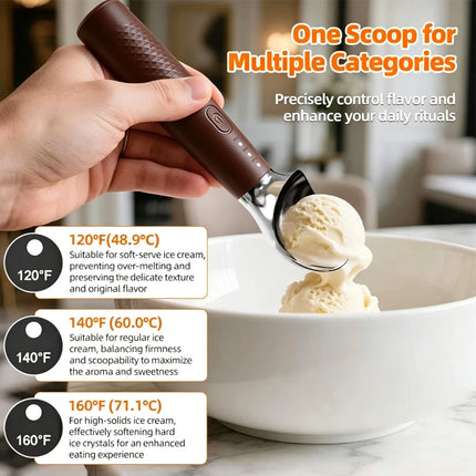 Rechargeable Heated Scoop Electric Preheat Scooper Hard Ice Cream Quick Heating