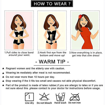 Women's Waist Trainer Cincher Tummy Girdle Belt Body Shaper Slimming Corset Wrap Black