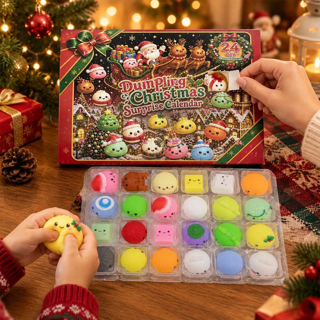 2026 Christmas Squi-shy Advent Calendar 24 Days Dumpling Toys  Xmas Gift