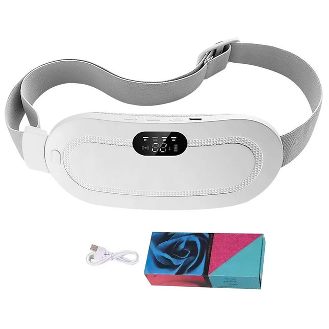 Electric Heating Pad Massage Period Pain Relieve Therapy Menstrual Cramp Belt White