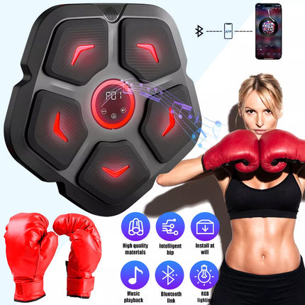 Smart Punching Boxing Electronic Music Machine 9 Speeds with Box Gloves
