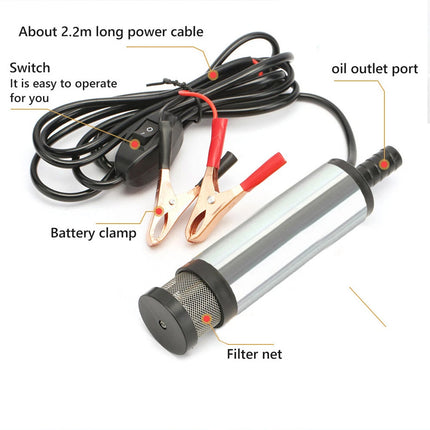 12V Aluminium Diesel Fuel Pump Submersible Transfer Vessel Water Oil Car Auto AU