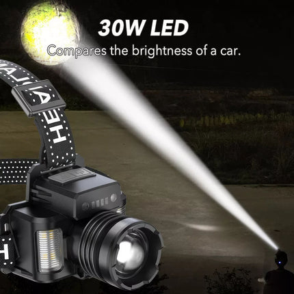 LED Headlamp Camping Rechargeable Headlight Head Torch Fishing Light