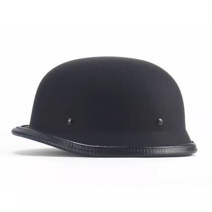 Motorcycle Cruiser Helmet Half Face German Helmet Motorcycle Helmet Bright Black （XL）