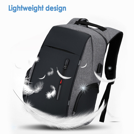 Anti-theft Laptop Backpack USB Charging Waterproof Travel Shoulder School Bags Black