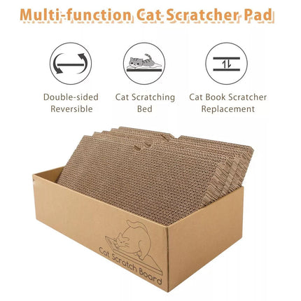5 in 1 Reversible Cat Scratcher Box with Durable Cardboard Scratching Pads