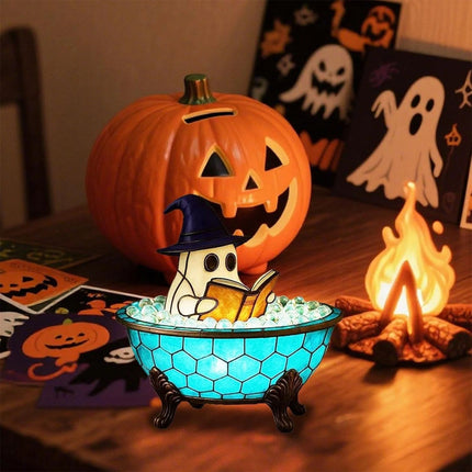 Cute Ghost Bubble Bath Lamp Light Up Ghost Halloween Table Decorations Shelf