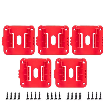 5x Battery Mounts Storage Holder Rack For Milwaukee M18 18V Tool Battery Red