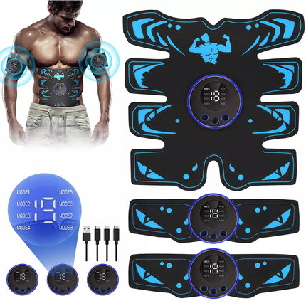 EMS Muscle Stimulator Rechargeable Abs Trainer Abdominal Toner Electronic Belts