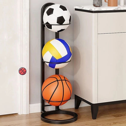 3 Tier Basketball Stand Ball Organizer Storage Rack Basketball Equipment Holder