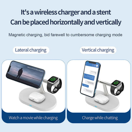 3 IN 1 15W Magnetic Wireless Charger Dock Stand For iWatch Air Pods iPhone 15 14