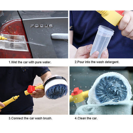 130Bar Vehicle Car Rotating Wash Cleaning Brush Sponge Cleaner Hose Tool Washing