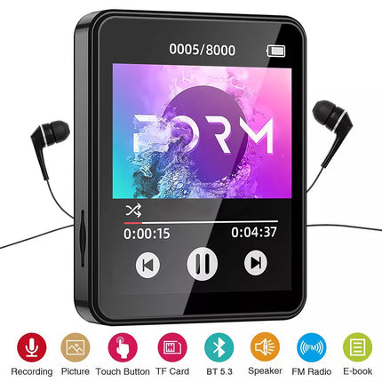Portable Bluetooth Touch HiFi Music MP4/MP3 Player FM Radio Audio Support 128GB