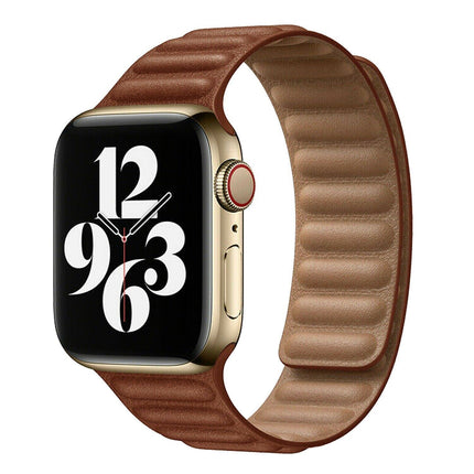 Brown 38mm/40mm/41mm Apple Watch iWatch Band Series 9 8 7 SE 6 5 4 Magnetic Strap Silicone 40 44