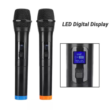 2X Wireless Microphone Handheld Cordless Professional Mic Receiver Karaoke