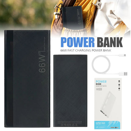 10000mAh Portable Power Bank 66W Fast Charge With LED Display And Dual USB Ports