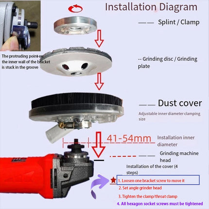 Dust Extractor Clear Shroud, Grinding Dust Cover For Angle Hand Grinder 4/5"