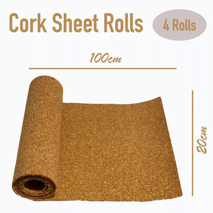 4 Rolls  Cork Roll Sheet 20CM X 1M DIY  School Project Art Board Liner