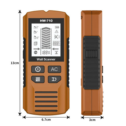 HW-710 Multi-Functional Stud Finder Wall Scanner AC Cable Wires Depth Tracker Red