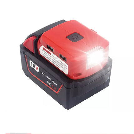 Dual USB Port Phone Charger Adapter Li-ion Battery For Milwaukee 18V/20V Battery
