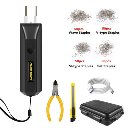 Hot Stapler Gun Plastic Welder Repair Car Bumper Welding Machine with 200 Staple Black
