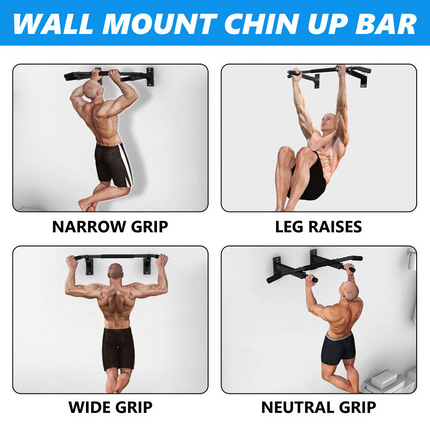 Wall Mounted Pull Up Bar Chin Up Strength Training Horizontal Bars Exercise