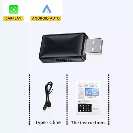 2in1 Wired to Wireless Carplay Adapter Android Auto Connect Box Apple USB Dongle