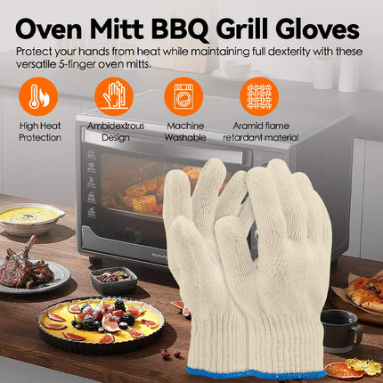 Cotton BBQ Oven Gloves Extreme Heat Resistant Baking Pot Holder Cooking Mitts