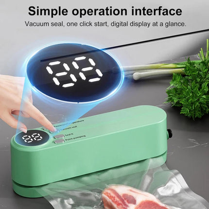Mini Cordless Vacuum Sealer Wireless 60kpa Food Sealer for Kitchen Meat Nuts  (Green)