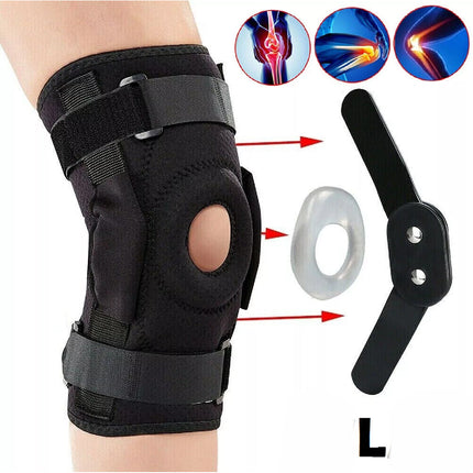 Adjustable Double Metal and Hinged Knee Brace Support Protection Arthritis Sport L