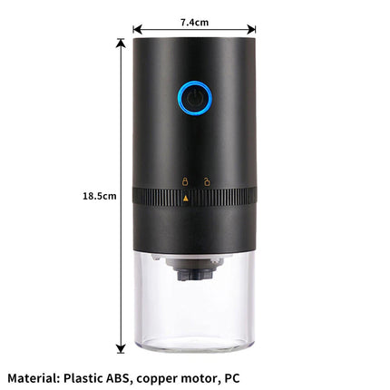 Electric Coffee Grinder Grinding Mill Bean Nut Spice Herb Blender Machine USB Black