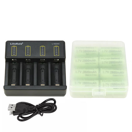 8x CR123 CR123A Rechargeable Battery + 4-Slot Charger 2800mAh For Arlo Camera