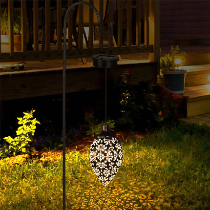 2 Solar Powered LED Morrocan Lantern Light Hanging Lamp Garden Outdoor Landscape