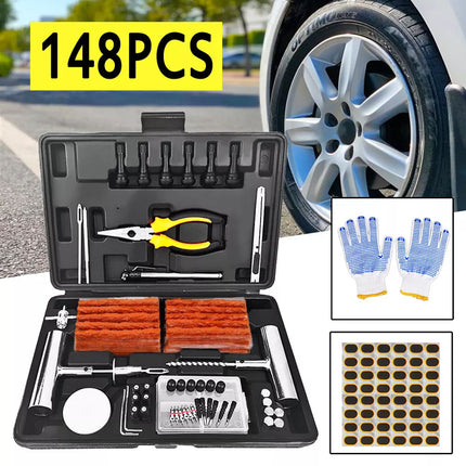 4WD Offroad 148PCS Tyre Puncture Repair Recovery Kit Heavy Duty Plugs Tubeless