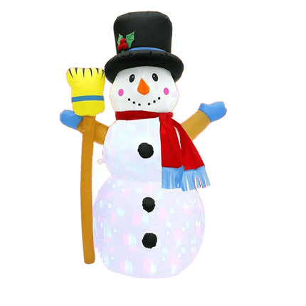 1.2m Snowman with broom Inflatable Christmas Outdoor Decorations Santa Snowman LED Lights Xmas Party