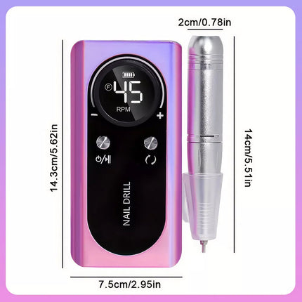 45000RPM Rechargeable Portable Nail Drill File Machine Manicure Pedicure Art