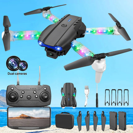 Drone with 2 Camera WiFi Foldable Quadcopter Live Video Drone RC Aircrafts Toys