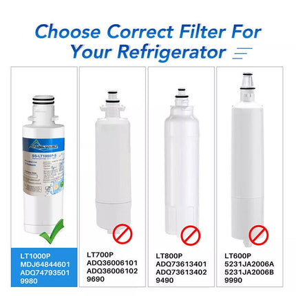4x LG LT1000P ADQ747935 Compatible Refrigerator Water Filter Replacement For GF-V708MBSL