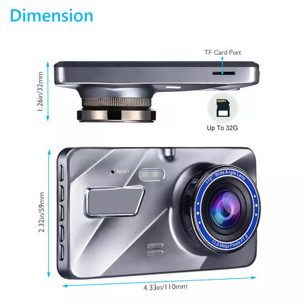 1080P Car Dash Camera Dual Front and Rear Video DVR Recorder Night Vision Kit