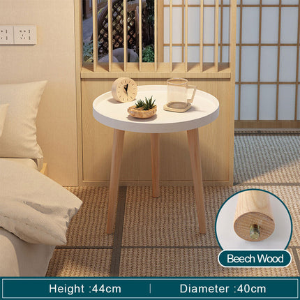 Bedside Tables Side Table Wood Bedroom Storage Nightstand Furniture Round Lamp