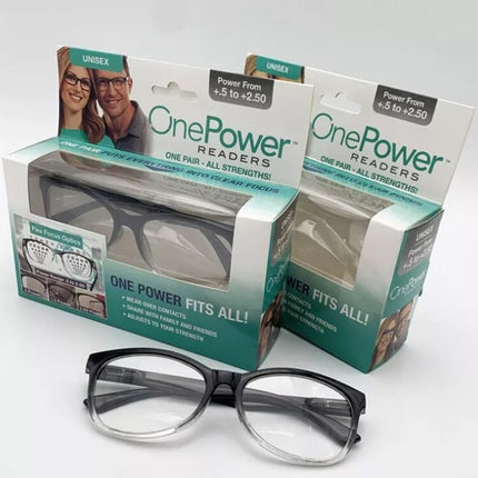 2 x One Power Auto Focus Presbyopi Reading Glasses Readers Adjustable 0.5-2.5 +