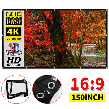 150" 16:9 Projector Screen Electric Motorised Projection 3D Home Cinema Foldable