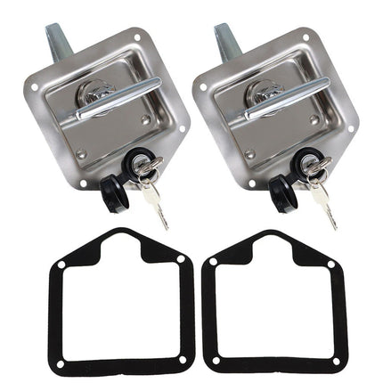 2X T Handle Locks Tool Box Stainless Steel & Keys Tool Box Camper Trailer UTE