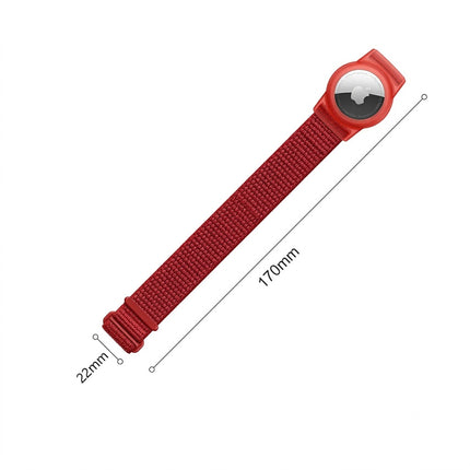 Apple AirTag Case Wristband Protective Cover Nylon Red